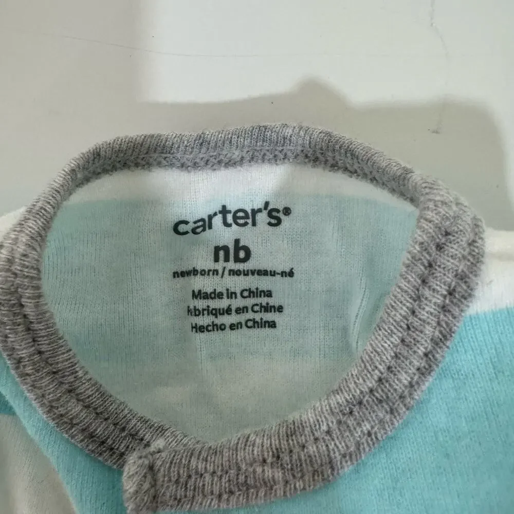Carter’s Blue & White Striped Octopus Tank Romper Newborn
